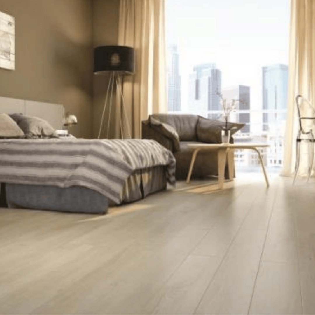 Quarto com piso vinílico de alto padrão