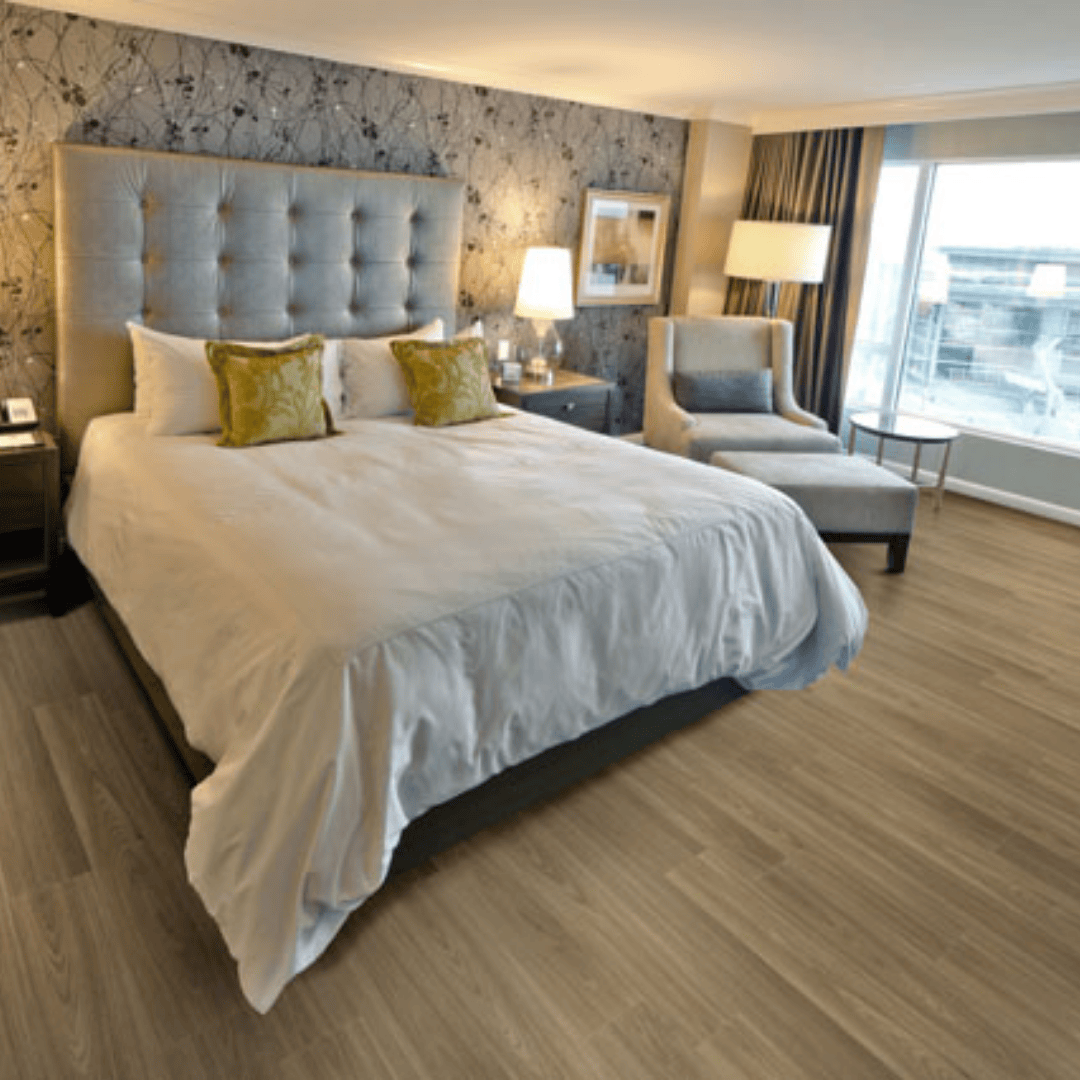 Quarto com piso vinílico de alto padrão
